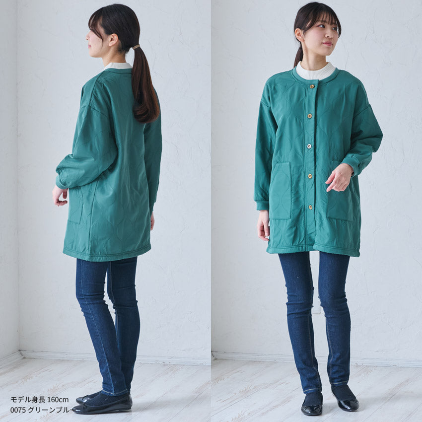 裏起毛撥水加工割烹着フリース無地ゆったりかっぽうぎスモック割ぽう着