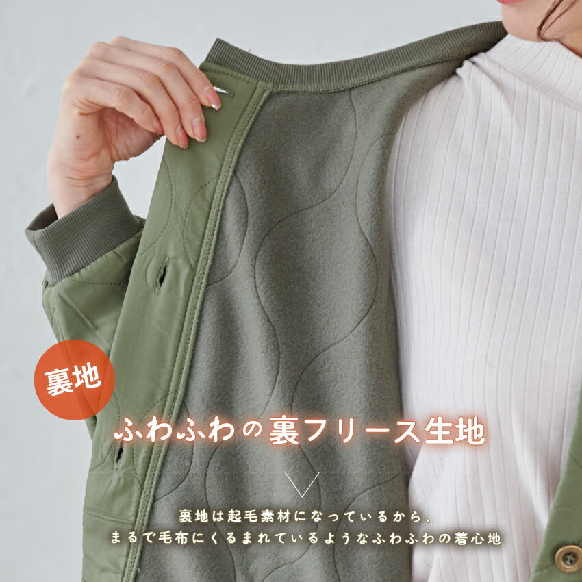 裏起毛撥水加工割烹着フリース無地ゆったりかっぽうぎスモック割ぽう着