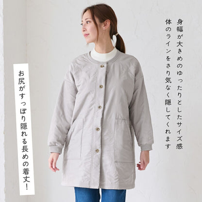 裏起毛撥水加工割烹着フリース無地ゆったりかっぽうぎスモック割ぽう着