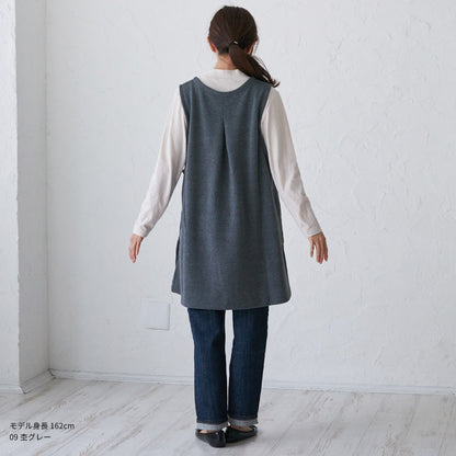 まるで毛布のようなふわふわの裏ボア生地、お尻がすっぽり隠れる割烹着、裏起毛、エプロン、割烹着、ゆったり、フリース、ボア