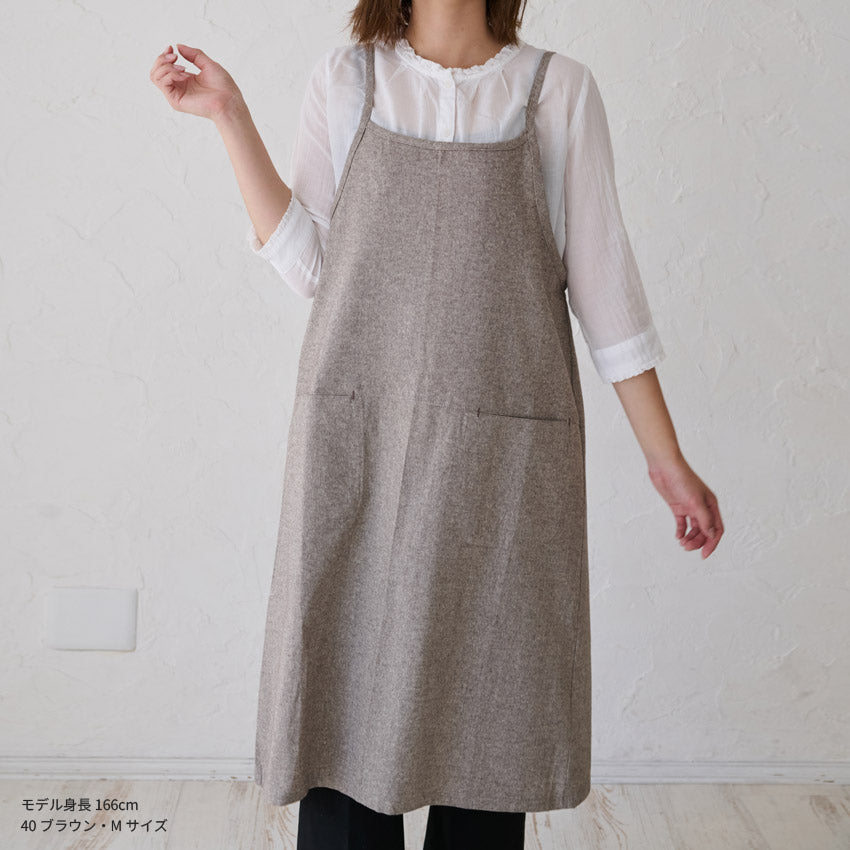 シャンブレーワンピースエプロン