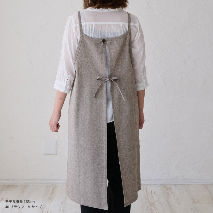 サロペットエプロンシャンブレーワンピースエプロン