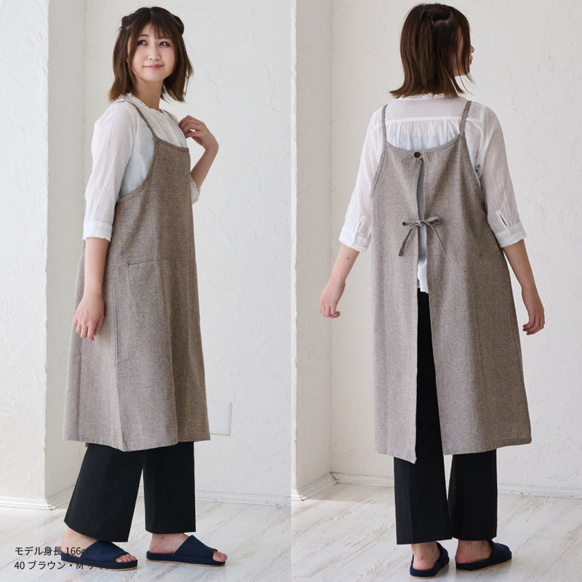 シャンブレーワンピースエプロン