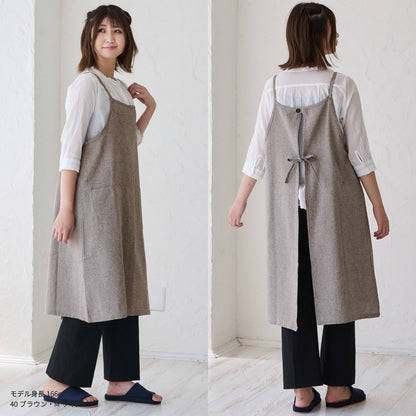 シャンブレーワンピースエプロン