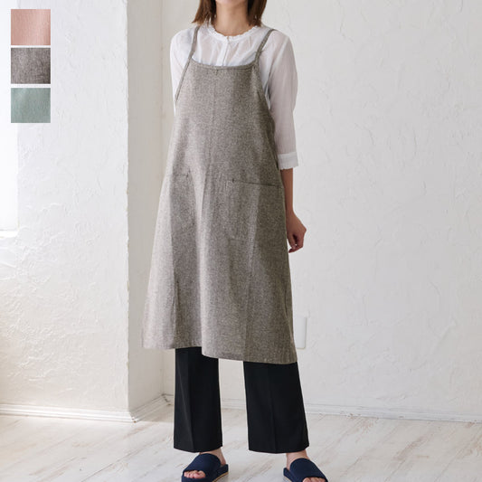 シャンブレーワンピースエプロン