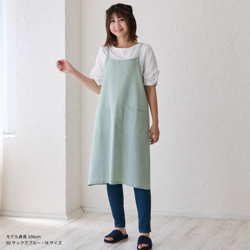 シャンブレーワンピースエプロン