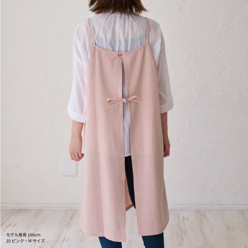 サロペットエプロンシャンブレーワンピースエプロン