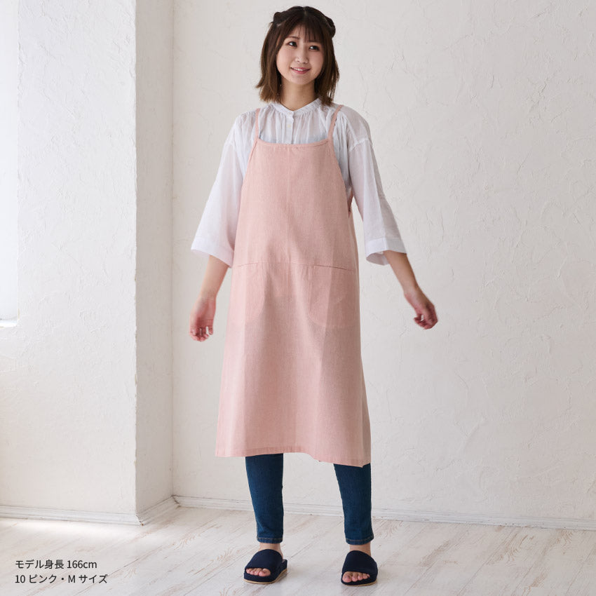 サロペットエプロンシャンブレーワンピースエプロン
