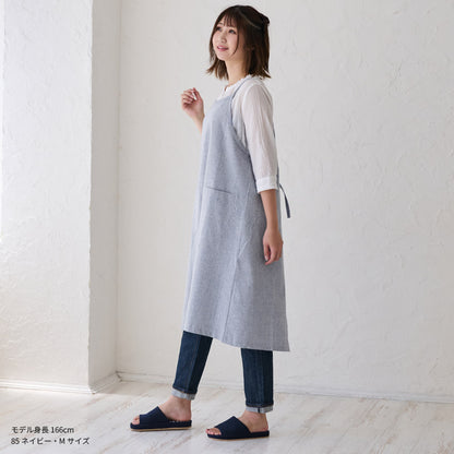 シャンブレーワンピースエプロン