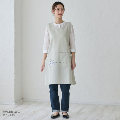 お尻が隠れる可愛いアニマル脇ボタンエプロン