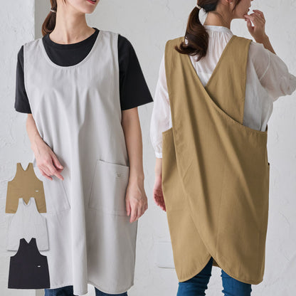 結ぶ手間なし！すっぽり着れるクロスエプロン