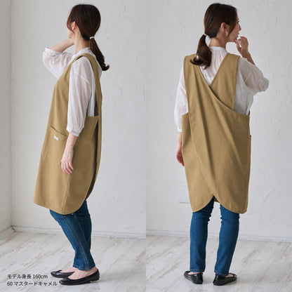 結ぶ手間なし！すっぽり着れるクロスエプロン