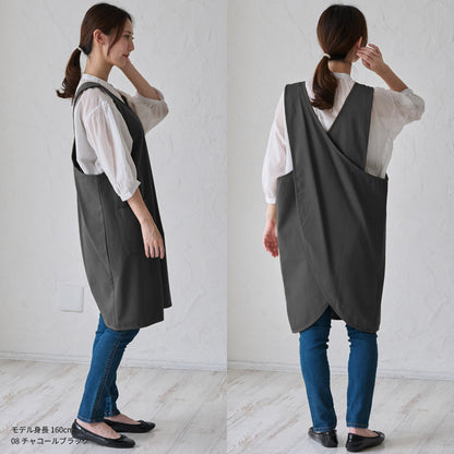 結ぶ手間なし！すっぽり着れるクロスエプロン