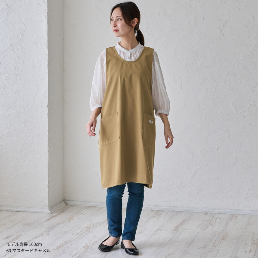 結ぶ手間なし！すっぽり着れるクロスエプロン