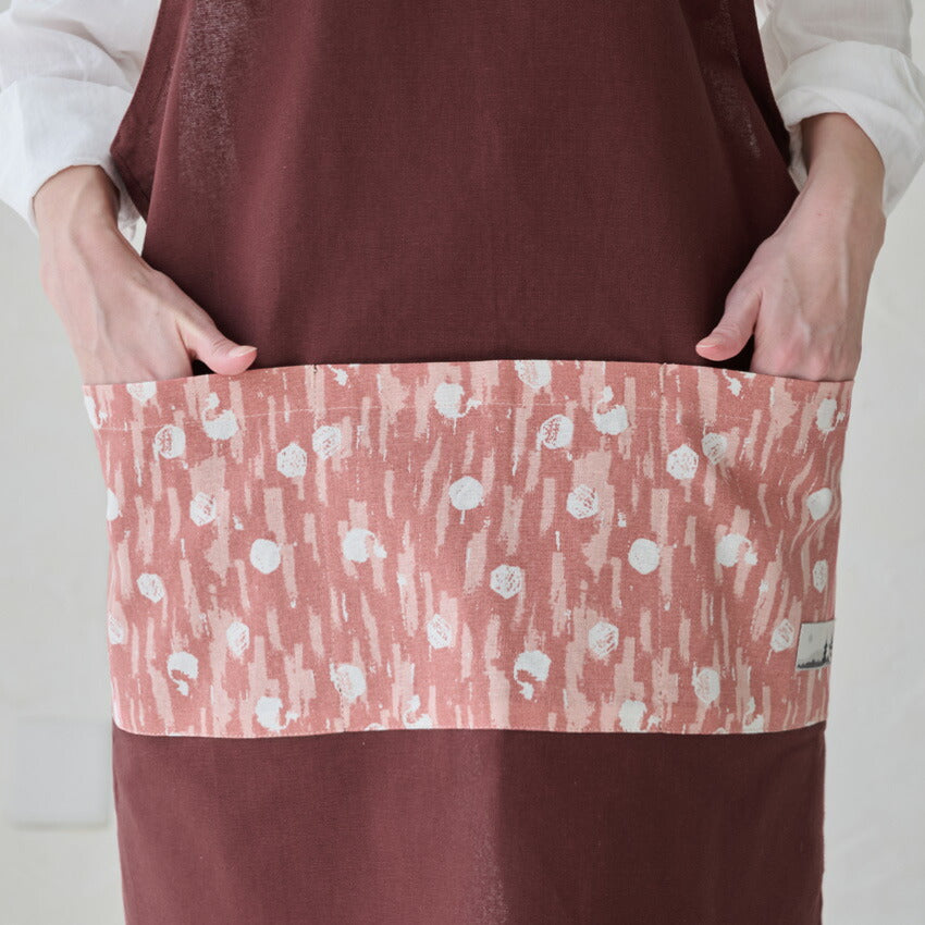 無地に和柄のワンポイントがおしゃれなH型エプロン