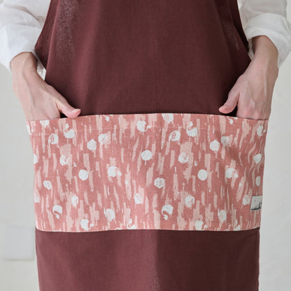 無地に和柄のワンポイントがおしゃれなH型エプロン