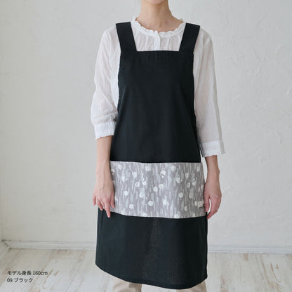 無地に和柄のワンポイントがおしゃれなH型エプロン