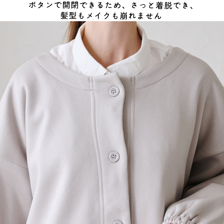 前開き裏起毛かっぽう着 割烹着 裏起毛 無地 ゆったり かっぽうぎ スモック 割ぽう着 シンプル 保育士 ロング ギフト おしゃれ かわいい 母の日 ギフト プレゼント 無地 あったか 冬 厚手 防寒 裏フリース