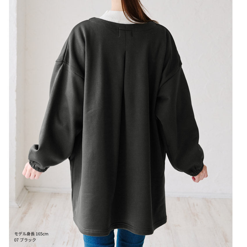 前開き裏起毛かっぽう着 割烹着 裏起毛 無地 ゆったり かっぽうぎ スモック 割ぽう着 シンプル 保育士 ロング ギフト おしゃれ かわいい 母の日 ギフト プレゼント 無地 あったか 冬 厚手 防寒 裏フリース