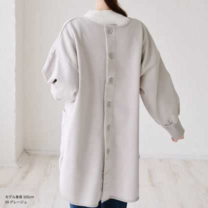 裏起毛割烹着 割烹着 裏起毛 無地 ゆったり かっぽうぎ スモック 割ぽう着 シンプル 保育士 ロング ギフト おしゃれ かわいい 母の日 ギフト プレゼント 無地 あったか 冬 厚手 防寒 裏フリース