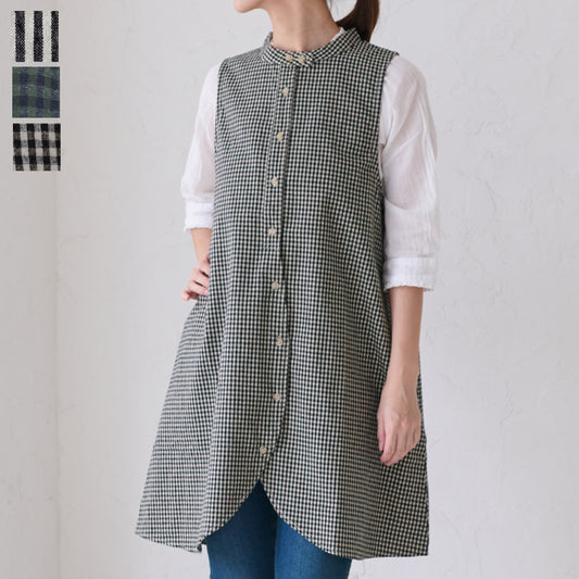 スタンドカラーワンピースエプロン