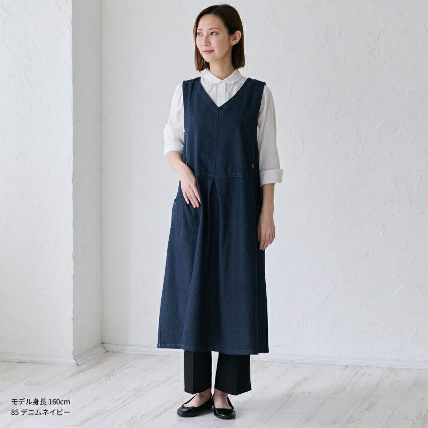 前後2WAY着用可能デニムワンピースエプロン