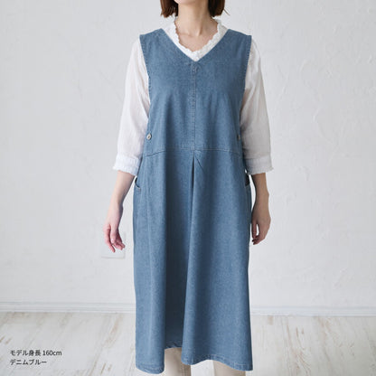 前後2WAY着用可能デニムワンピースエプロン