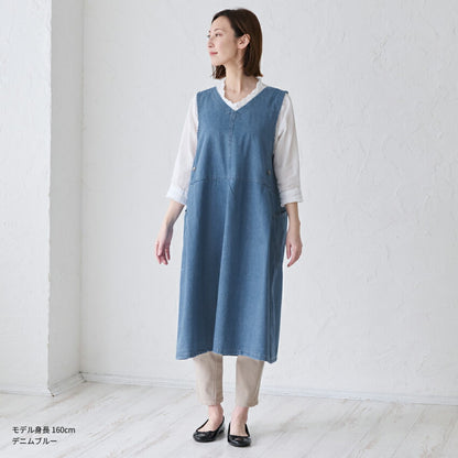 前後2WAY着用可能デニムワンピースエプロン