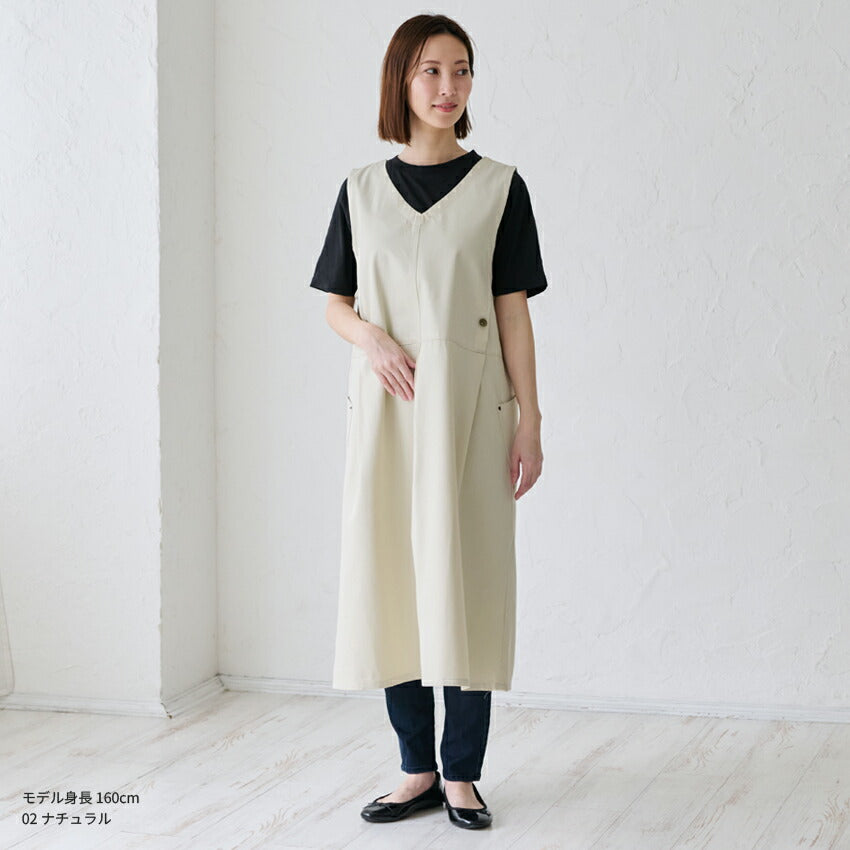 前後2WAY着用可能デニムワンピースエプロン