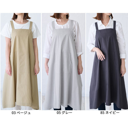 前後2WAYエプロンお尻が隠れるエプロンワンピースエプロンワンピースかわいいおしゃれ保育士無地エプロンカフェエプロンギフトサロンレディース体型カバーカバーエプロンロング