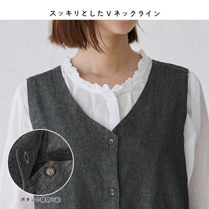 2WAYで着れるお尻が隠れるデニムエプロン