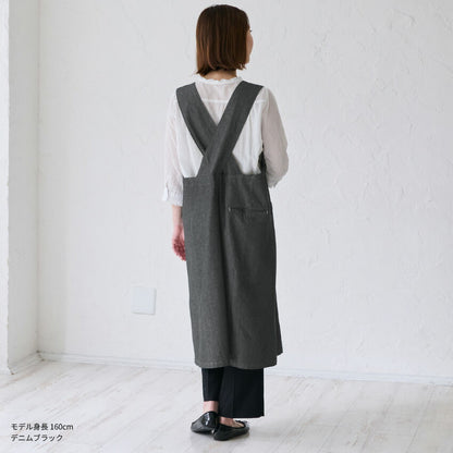 2WAYで着れるお尻が隠れるデニムエプロン