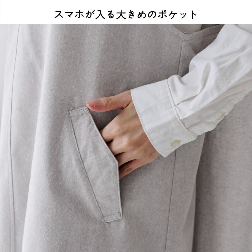 お尻が隠れるチェックロングクロスエプロン