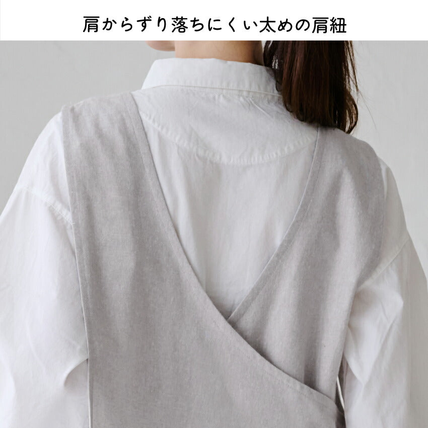 お尻が隠れるチェックロングクロスエプロン