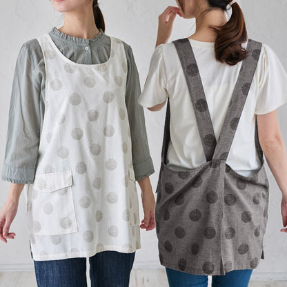 結ぶ手間なし！すっぽり着れるクロスエプロン