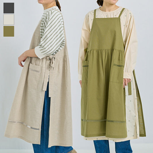 裾はしごレースワンピースエプロン