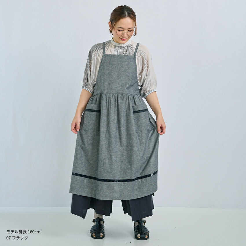 裾はしごレースワンピースエプロン