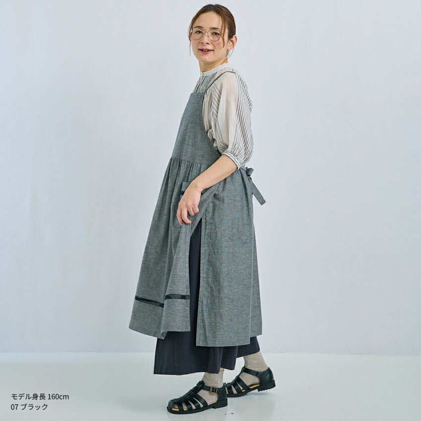 裾はしごレースワンピースエプロン