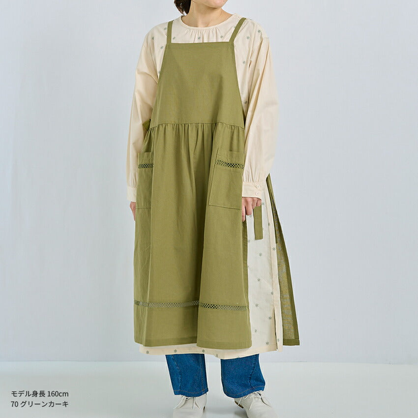 裾はしごレースワンピースエプロン