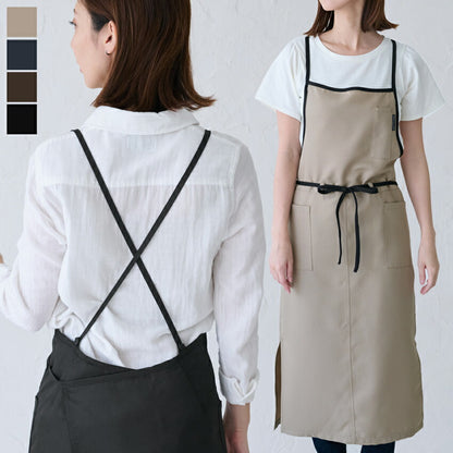 撥水ショート丈サロンエプロンサロンエプロンギャルソン無地かわいい前掛け可愛い料理