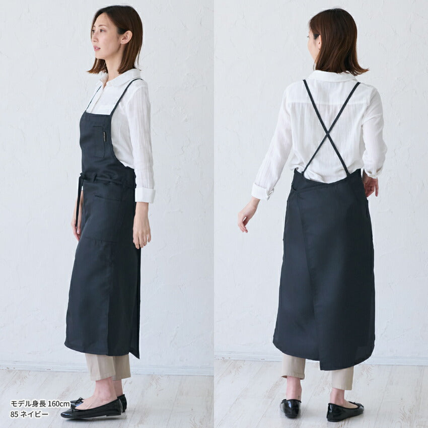 撥水ショート丈サロンエプロンサロンエプロンギャルソン無地かわいい前掛け可愛い料理