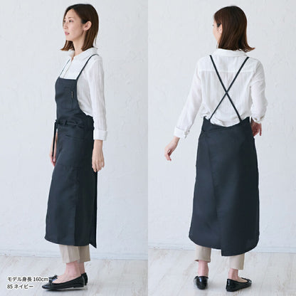 撥水ショート丈サロンエプロンサロンエプロンギャルソン無地かわいい前掛け可愛い料理