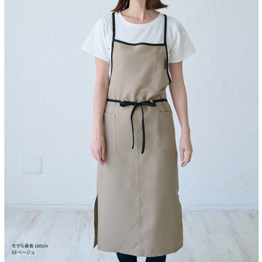 撥水ショート丈サロンエプロンサロンエプロンギャルソン無地かわいい前掛け可愛い料理
