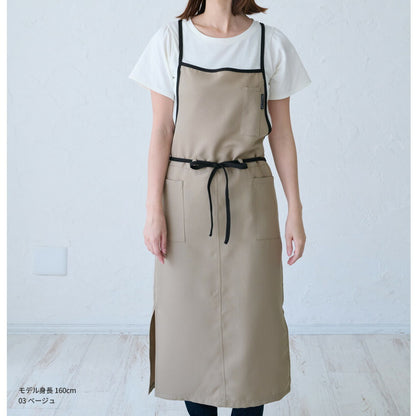 撥水ショート丈サロンエプロンサロンエプロンギャルソン無地かわいい前掛け可愛い料理