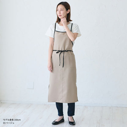 撥水ショート丈サロンエプロンサロンエプロンギャルソン無地かわいい前掛け可愛い料理