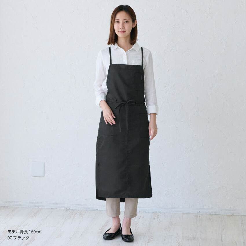 撥水ショート丈サロンエプロンサロンエプロンギャルソン無地かわいい前掛け可愛い料理
