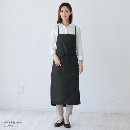 撥水ショート丈サロンエプロンサロンエプロンギャルソン無地かわいい前掛け可愛い料理
