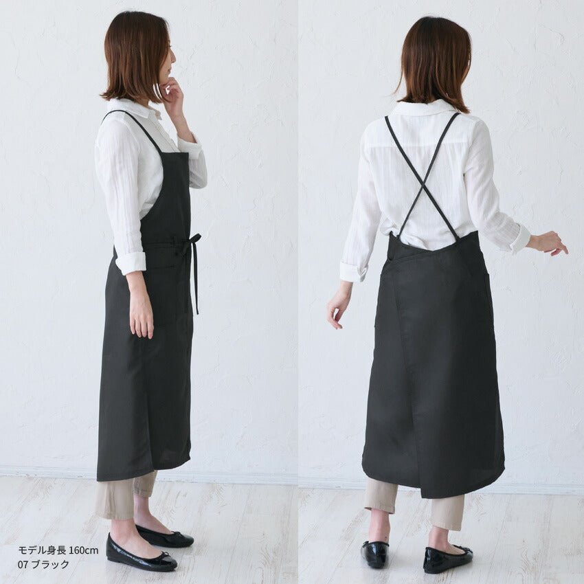 撥水ショート丈サロンエプロンサロンエプロンギャルソン無地かわいい前掛け可愛い料理