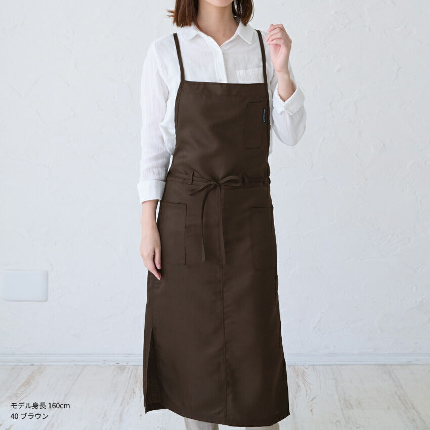 撥水ショート丈サロンエプロンサロンエプロンギャルソン無地かわいい前掛け可愛い料理