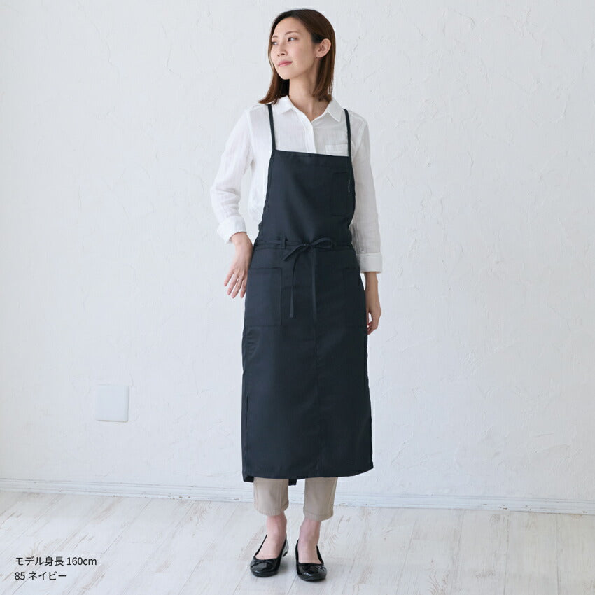 撥水ショート丈サロンエプロンサロンエプロンギャルソン無地かわいい前掛け可愛い料理